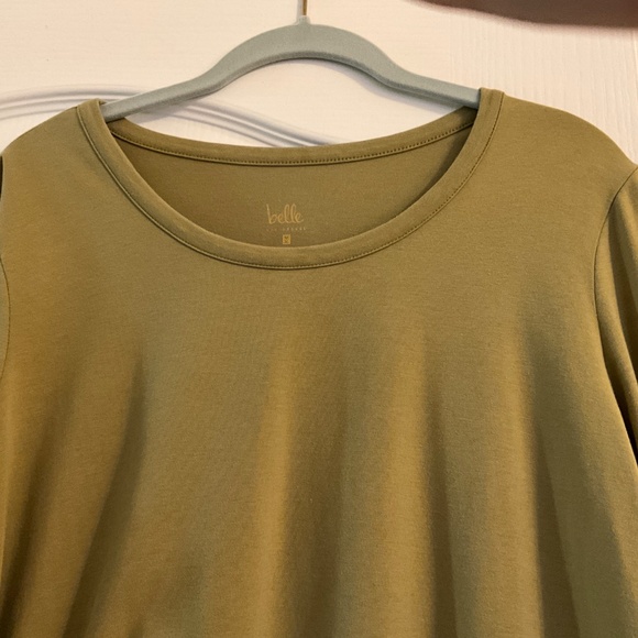 Belle Kim Gravel green soft long sleeve top size medium - Picture 2 of 5